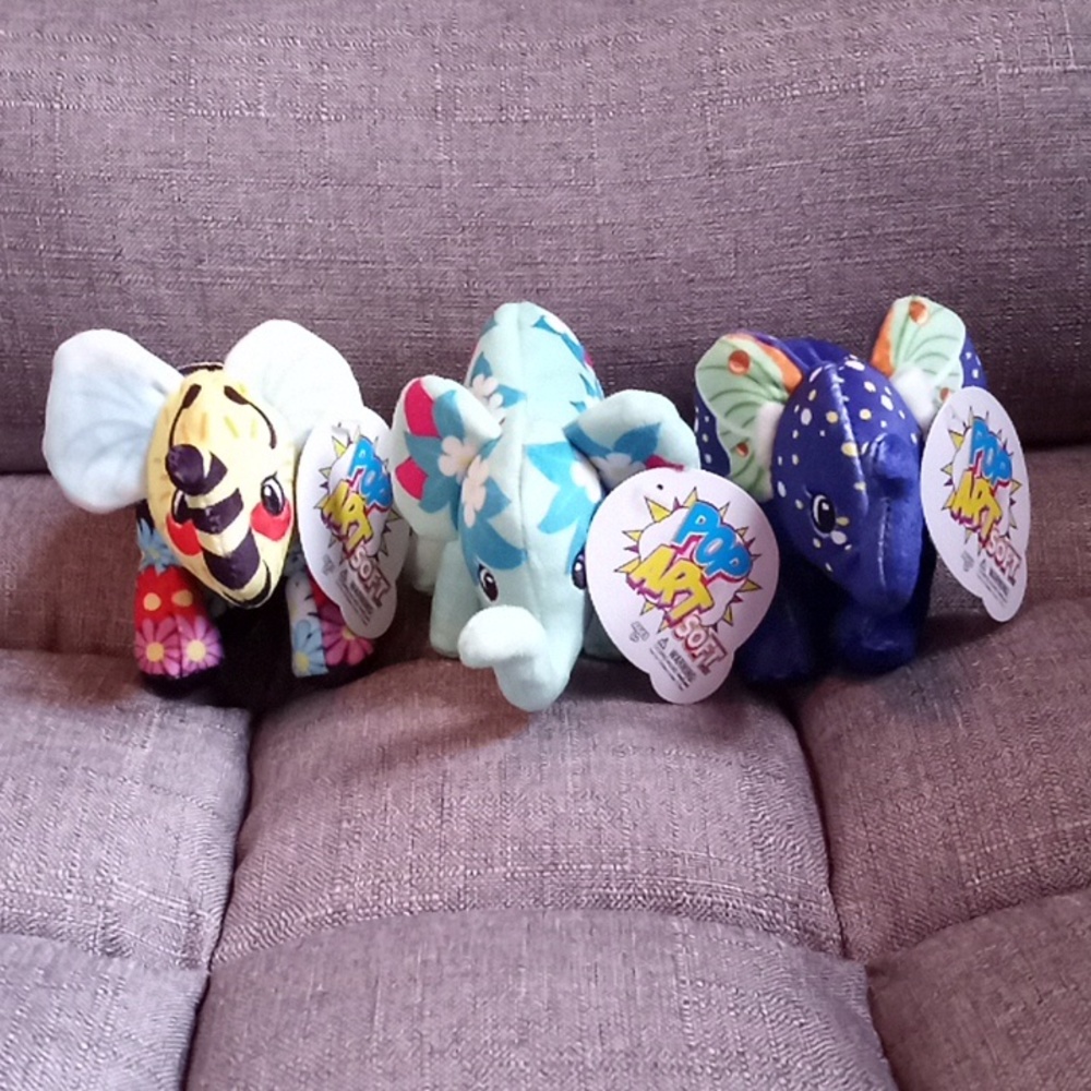 Pop Art Soft Elephant Plushies